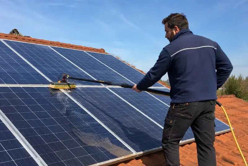 Nettoyage et entretien de panneaux solaires à la Barben