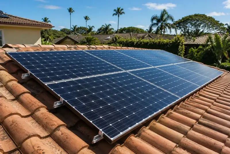 Installation de panneaux solaires à la Barben